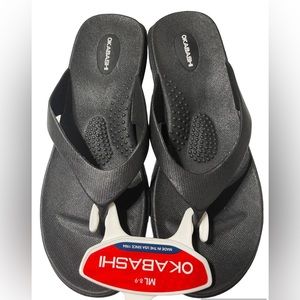 Okabashi Woman's Splash Wedge Flip Flop Sandals Size ML 8-9 NEW Made in USA